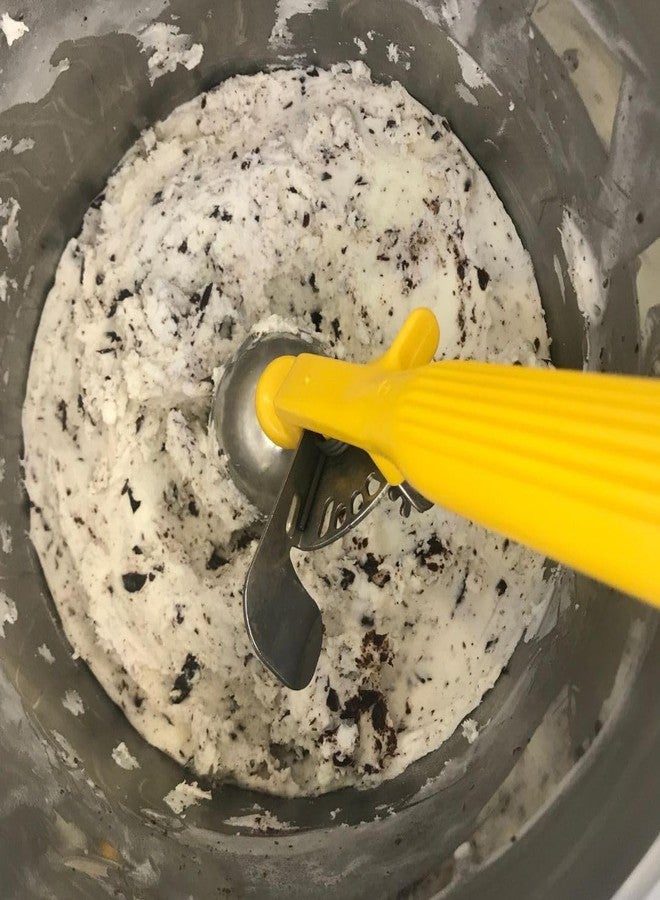 Soro Essentials- 1.63 oz Stainless Steel Thumb Press Disher #20 with Yellow Color Handle- Ice Cream Scoop Ice Cream Spoon for Rice Mashed Potatoes Gelato Cookie Dough Sorbet Home Kitchen Restaurant - Image 3